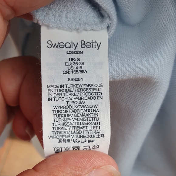 Sweaty Betty Sweatshirt Side Split Light Blue Small Oversize Relaxed - Picture 11 of 16